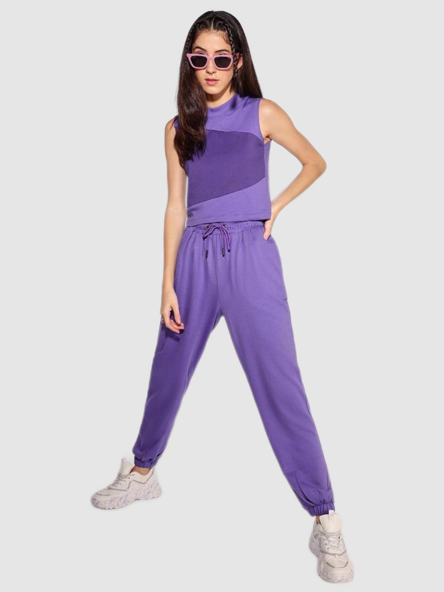 purple colorblock co-ord (set of 2)