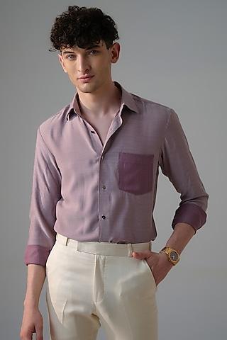 purple cotton & denim shirt