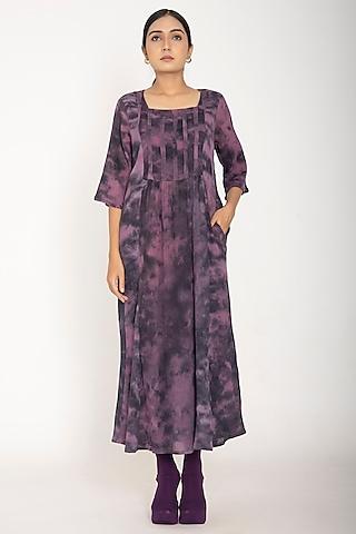 purple cotton crepe dress