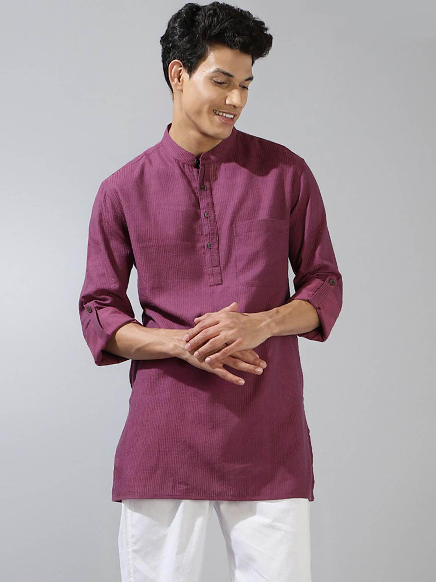 purple cotton dobby kurta