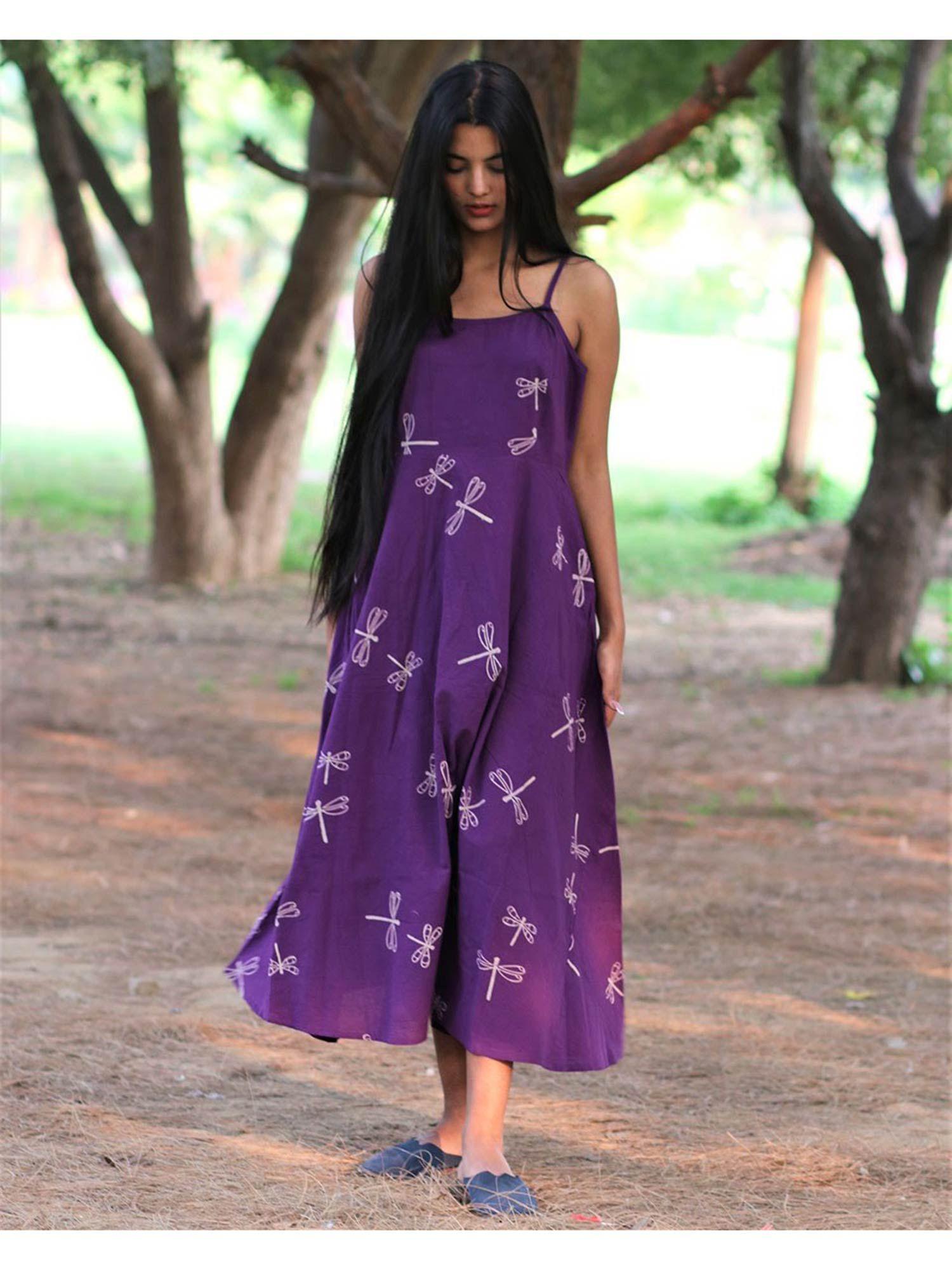 purple cotton dress