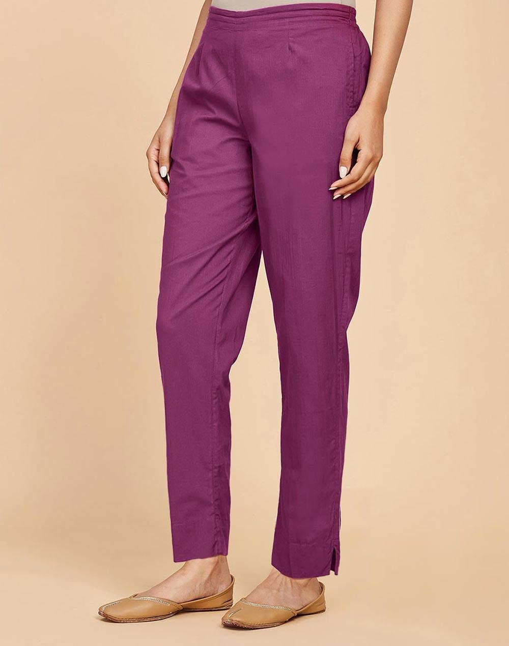 purple cotton ethnic pant