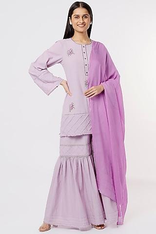 purple cotton gharara set