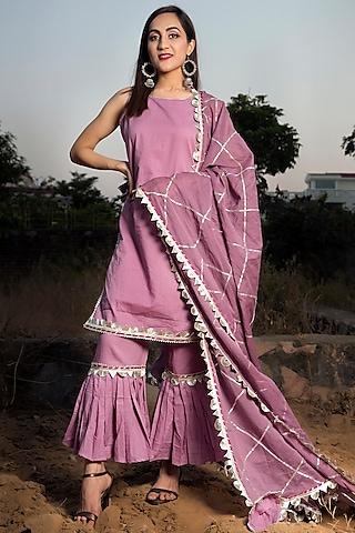 purple cotton sharara set