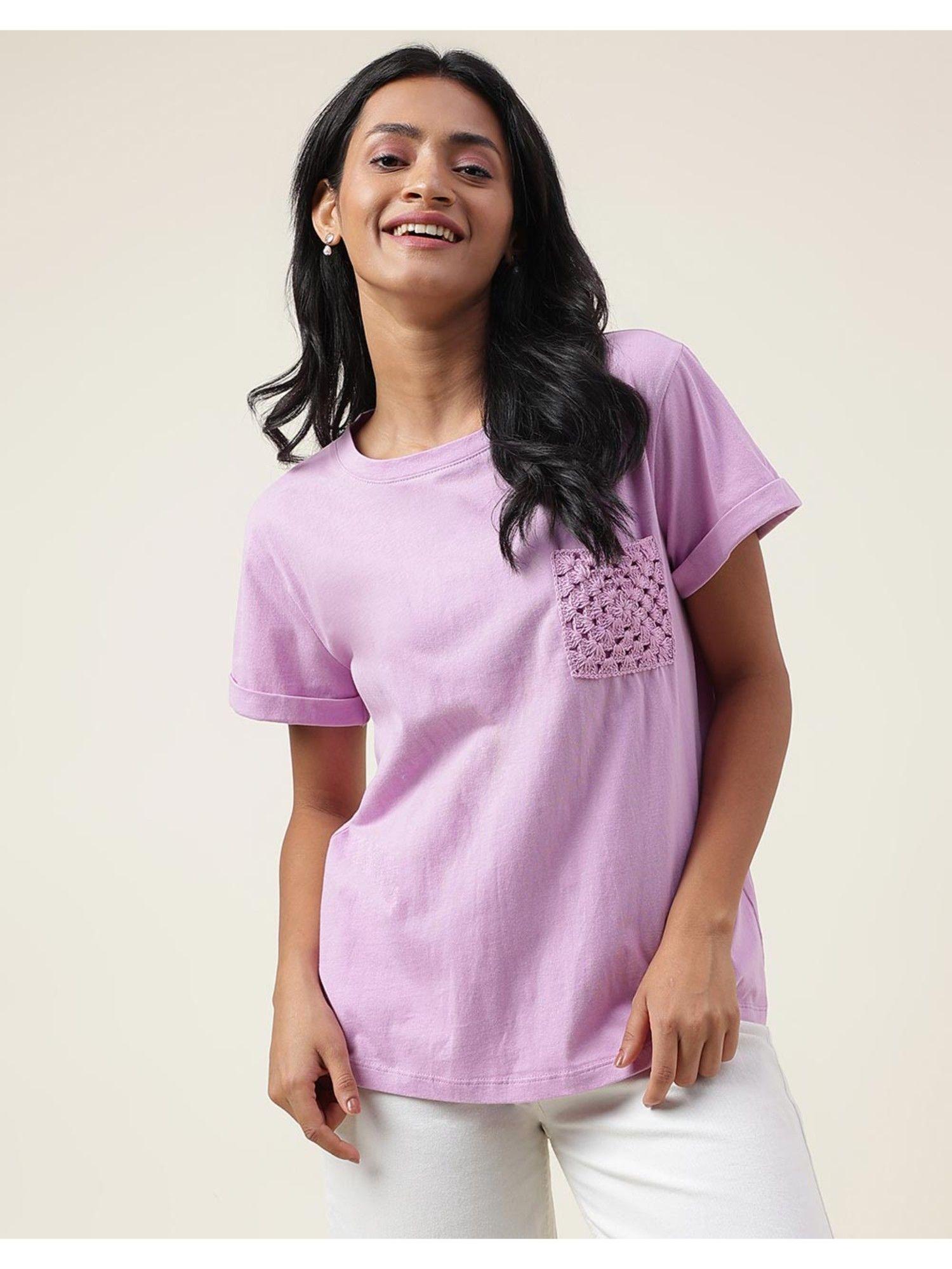 purple cotton straight top