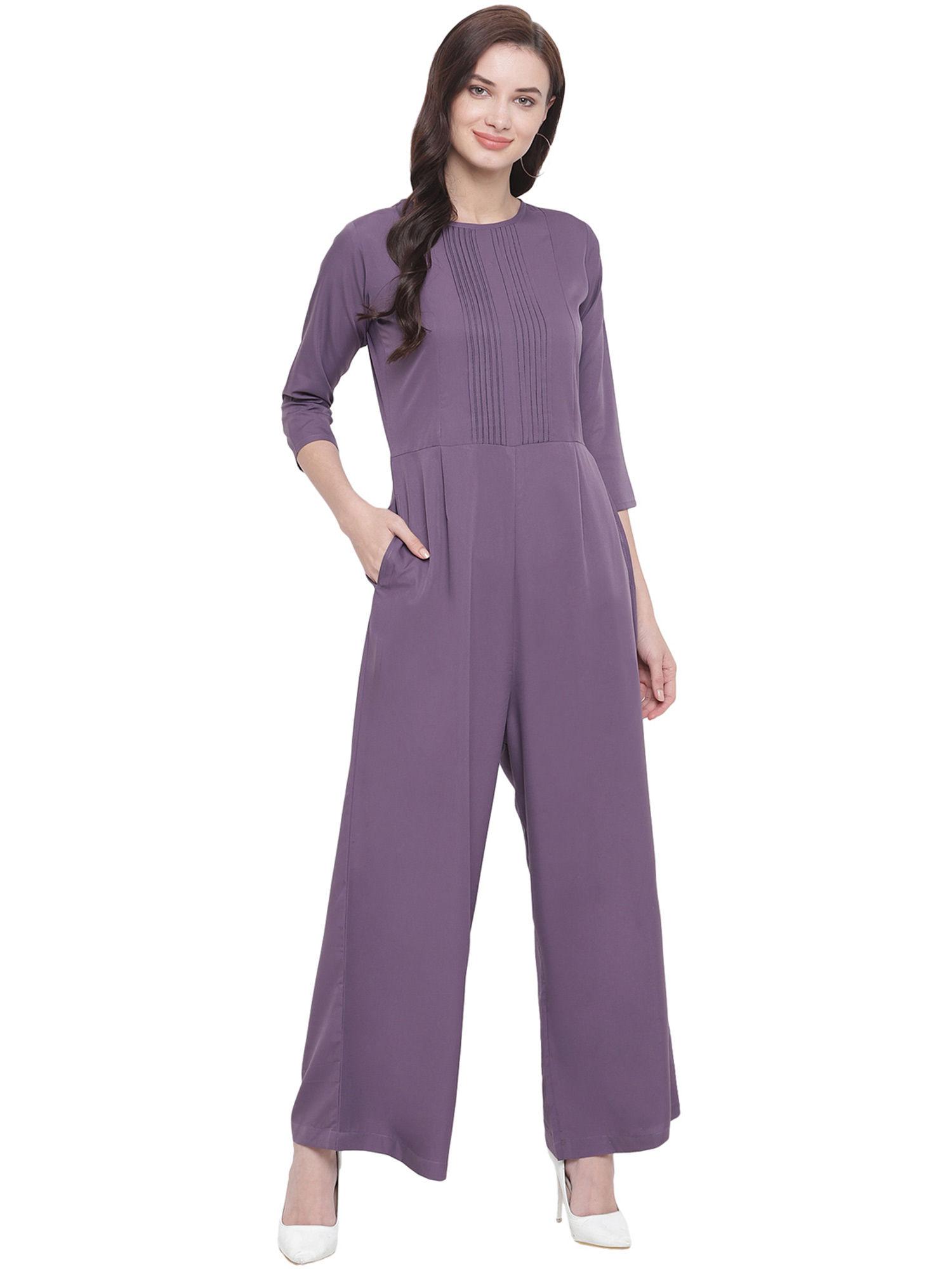 purple crepe dull lilac jumpsuit