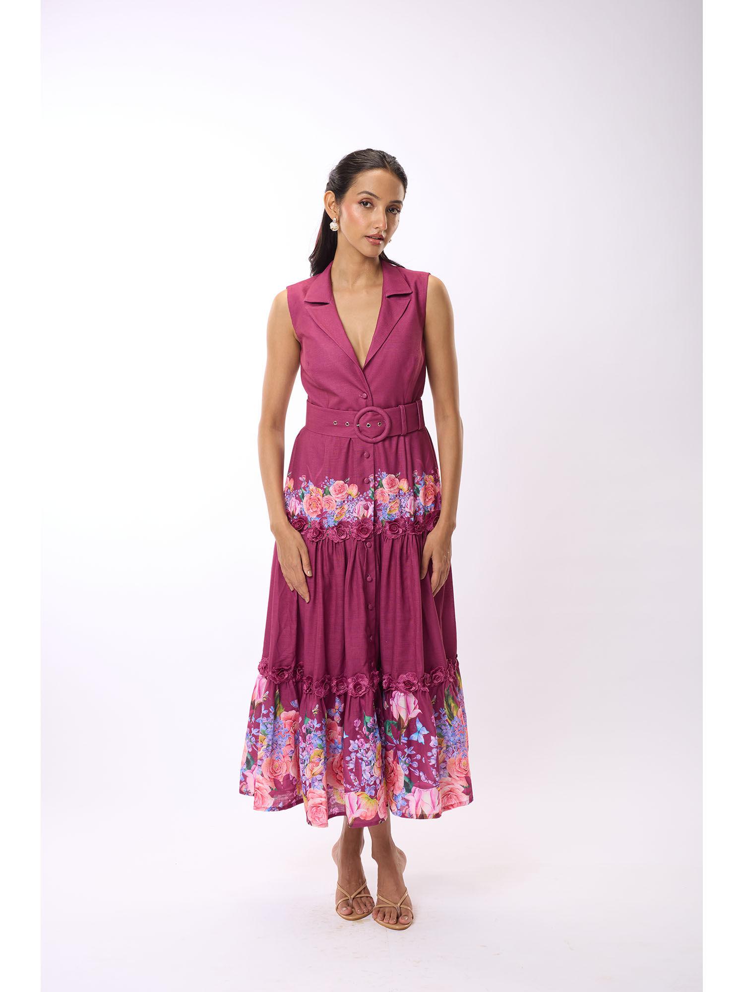 purple cynthia maxi dress (set of 3)