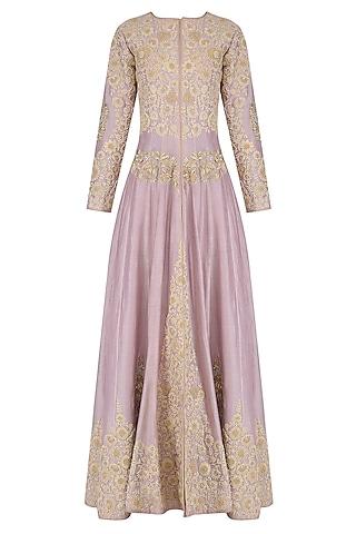 purple dori embroidery anarkali