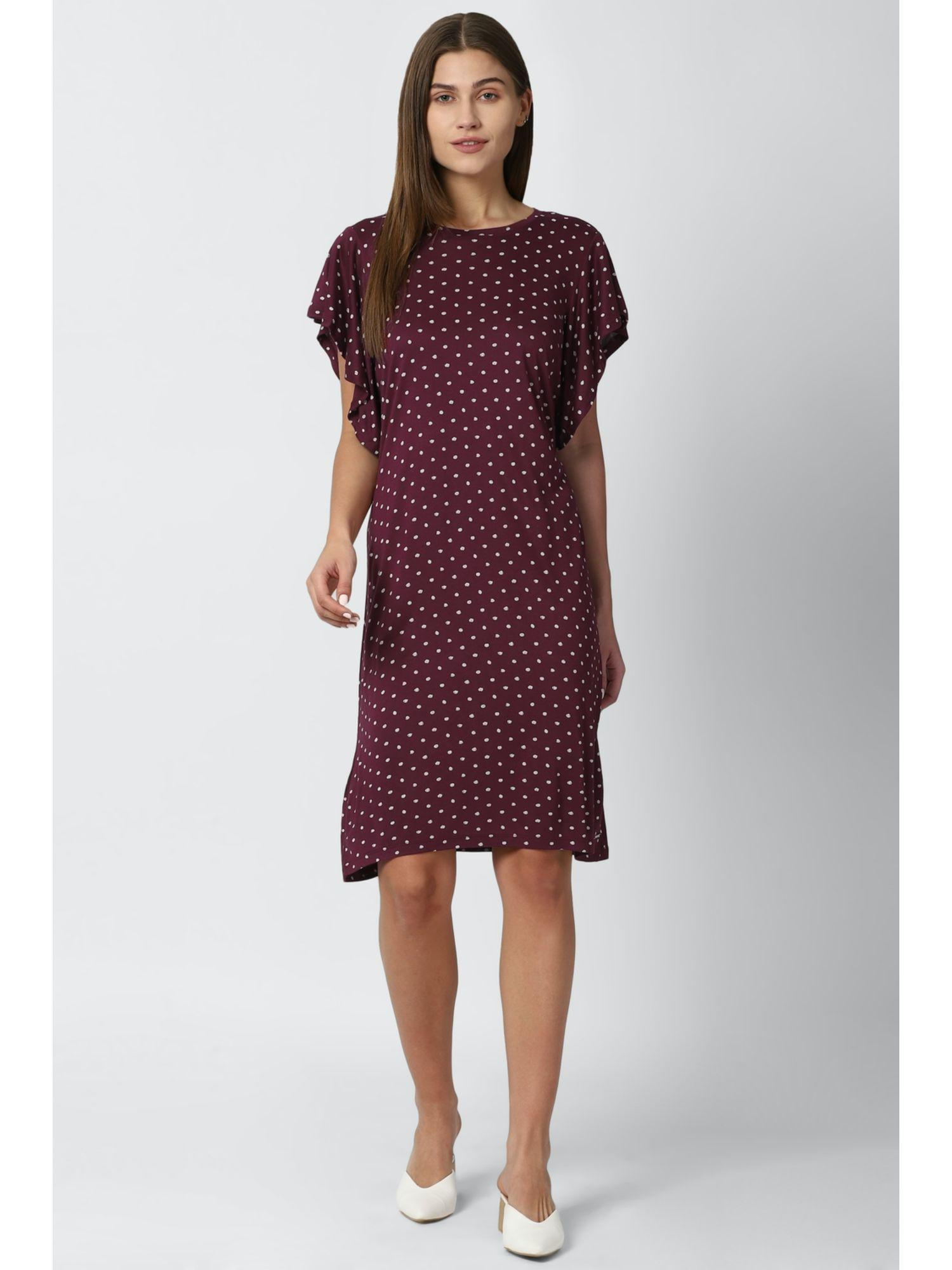 purple dress polka dots