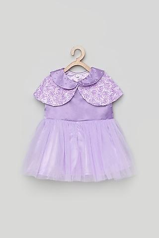 purple dress with cape for girls