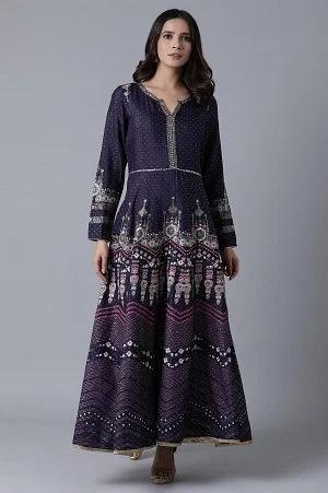 purple embroiderd dress