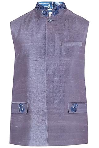 purple embroidered waistcoat