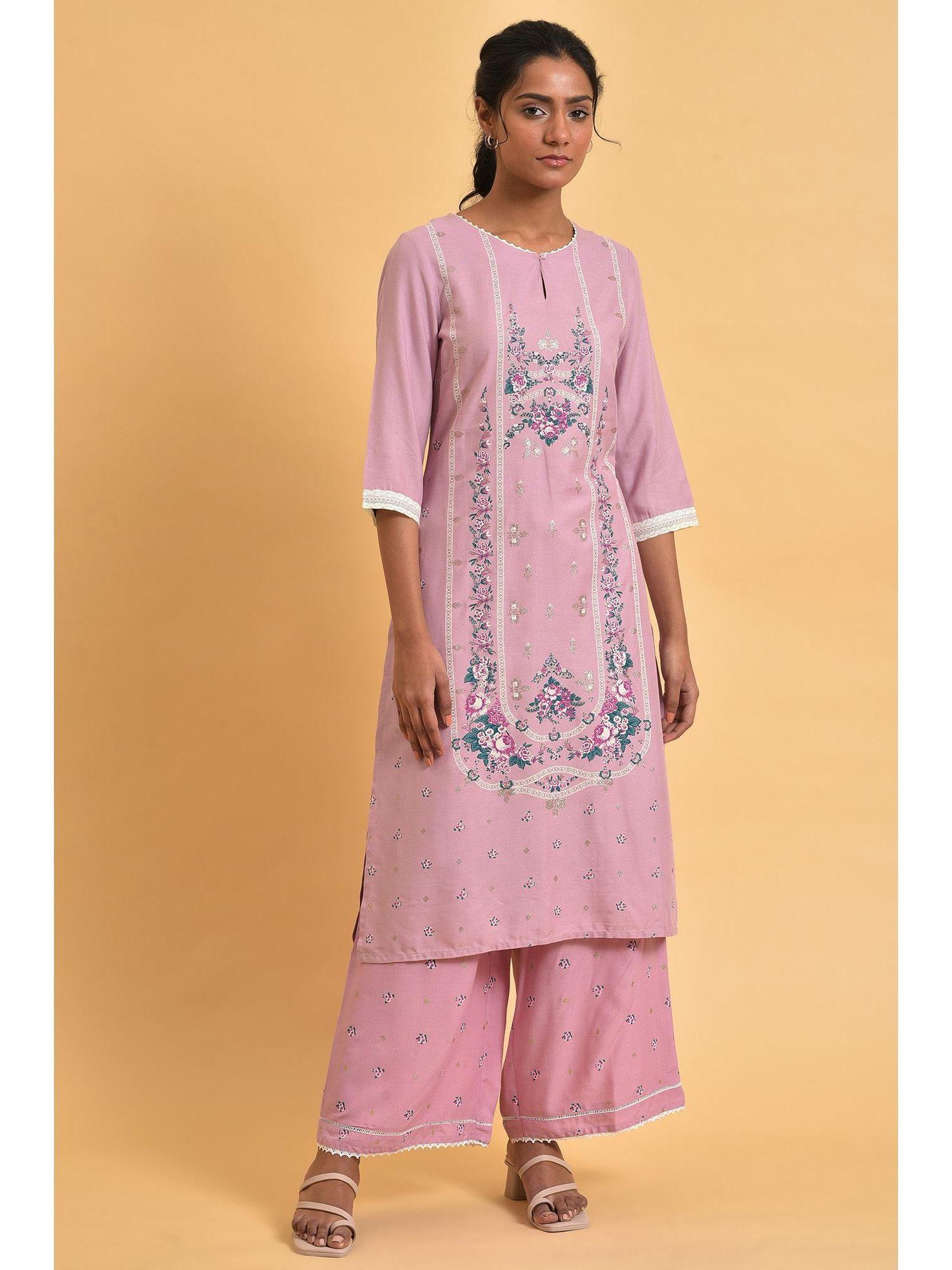 purple floral kurta