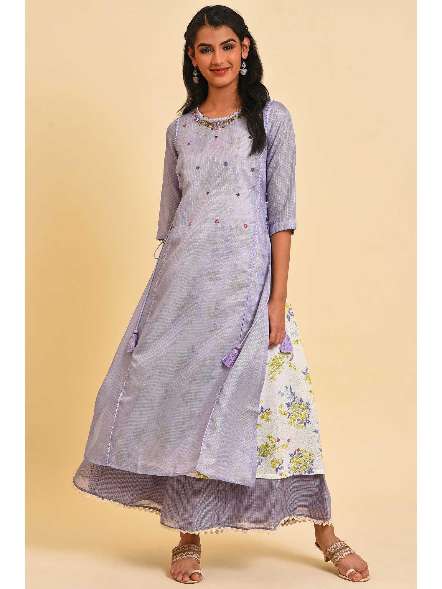 purple floral kurta