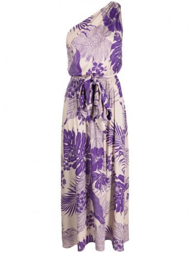 purple floral print dress