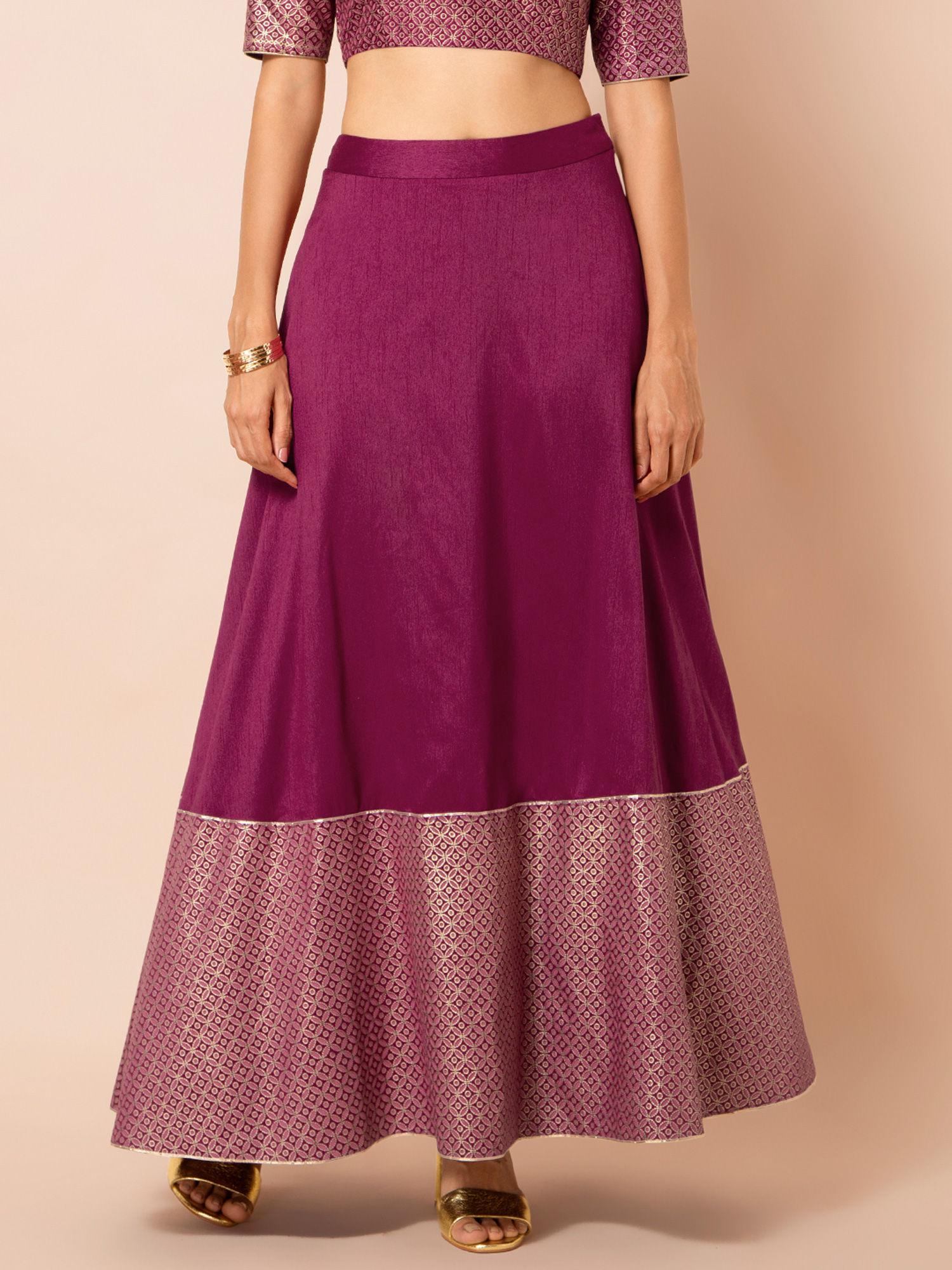 purple geometric skirt