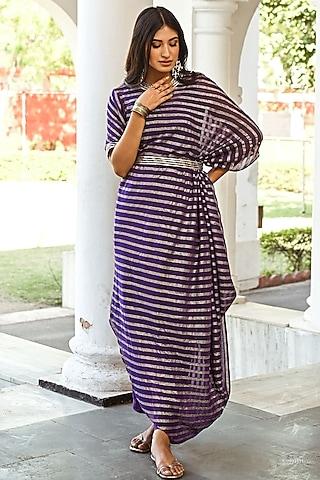 purple georgette banarasi kurta set