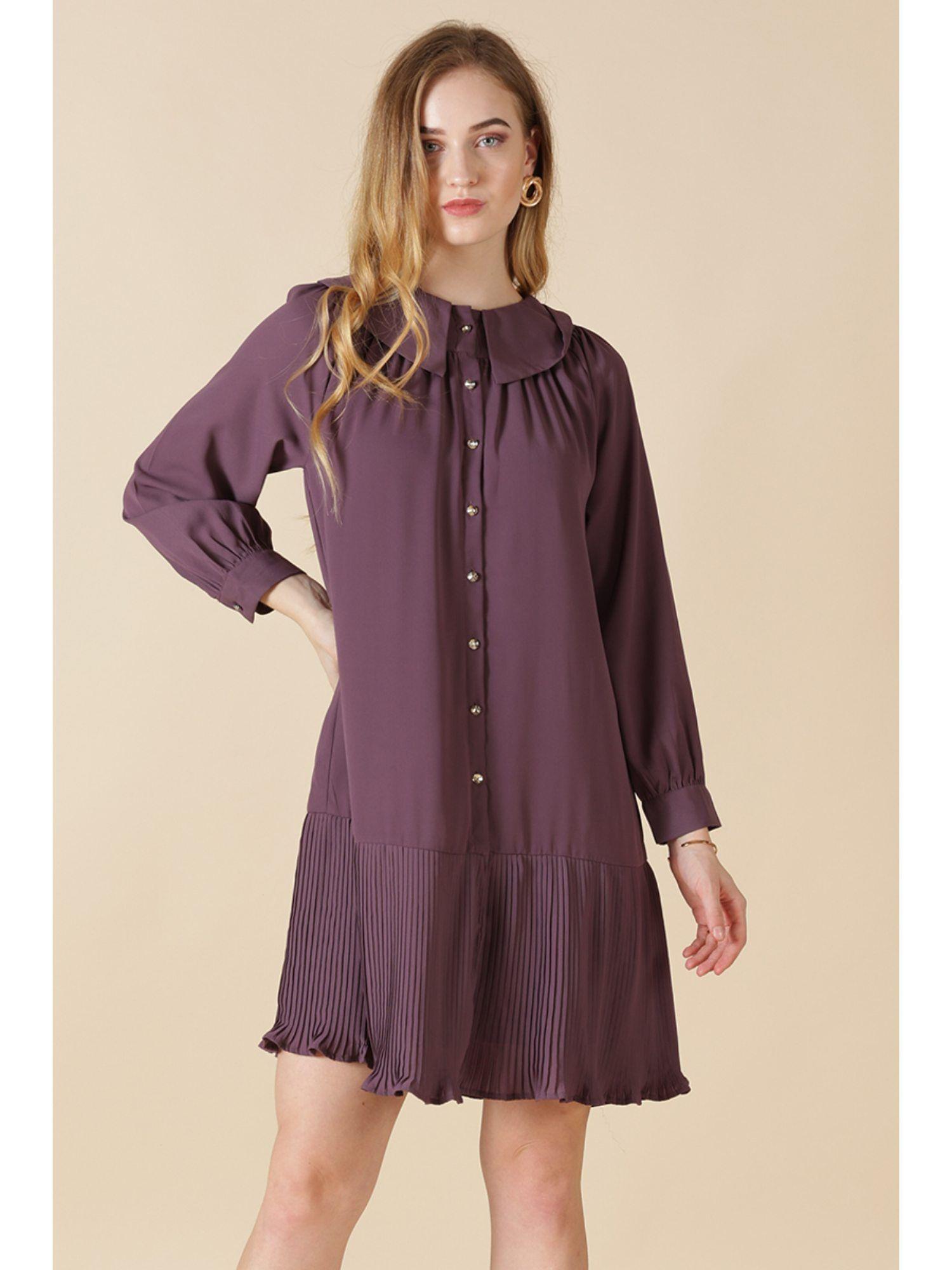 purple georgette dress