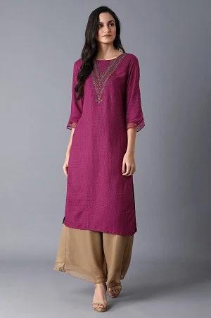 purple glitter kurta