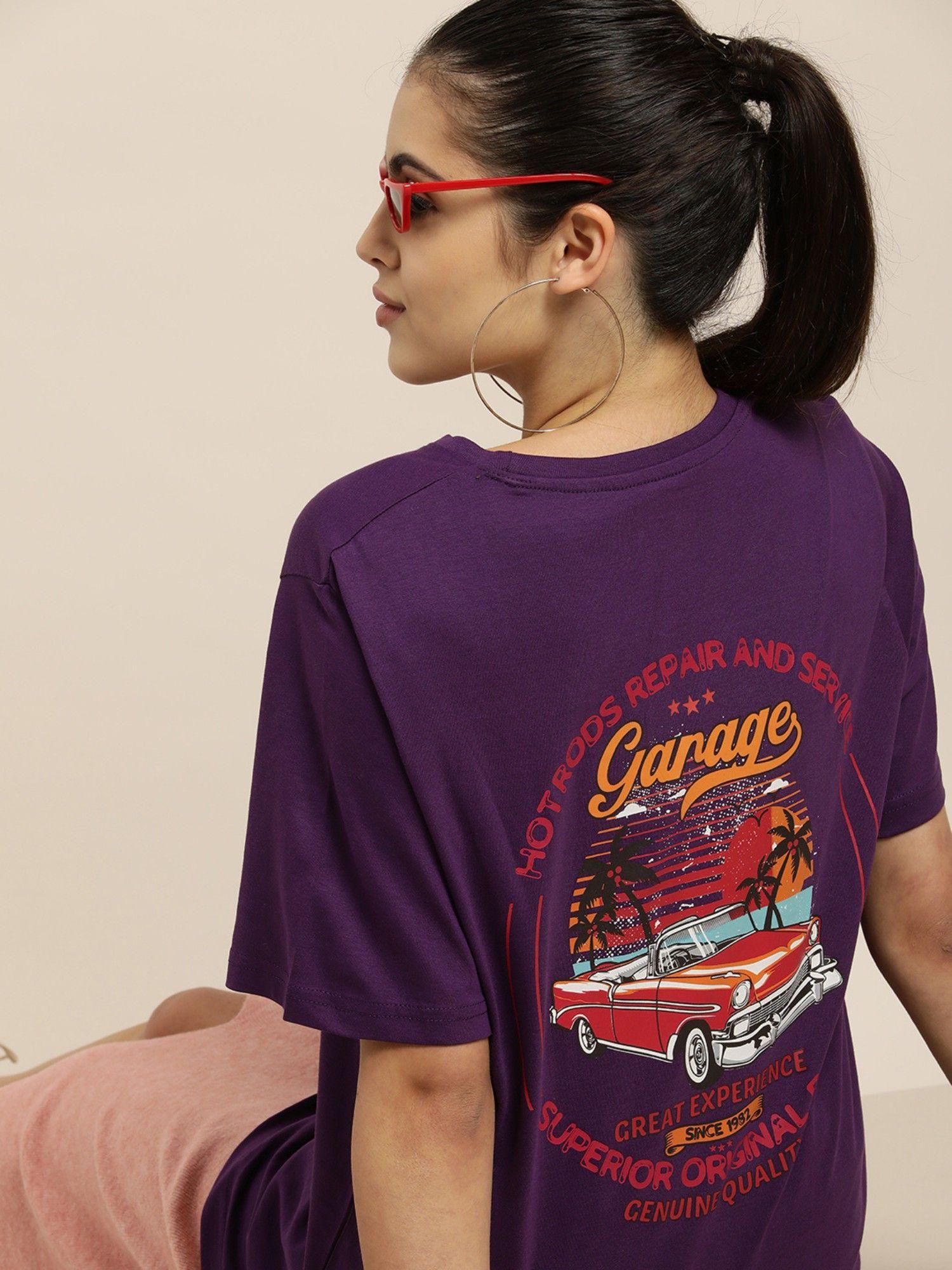 purple graphic oversized t-shirt