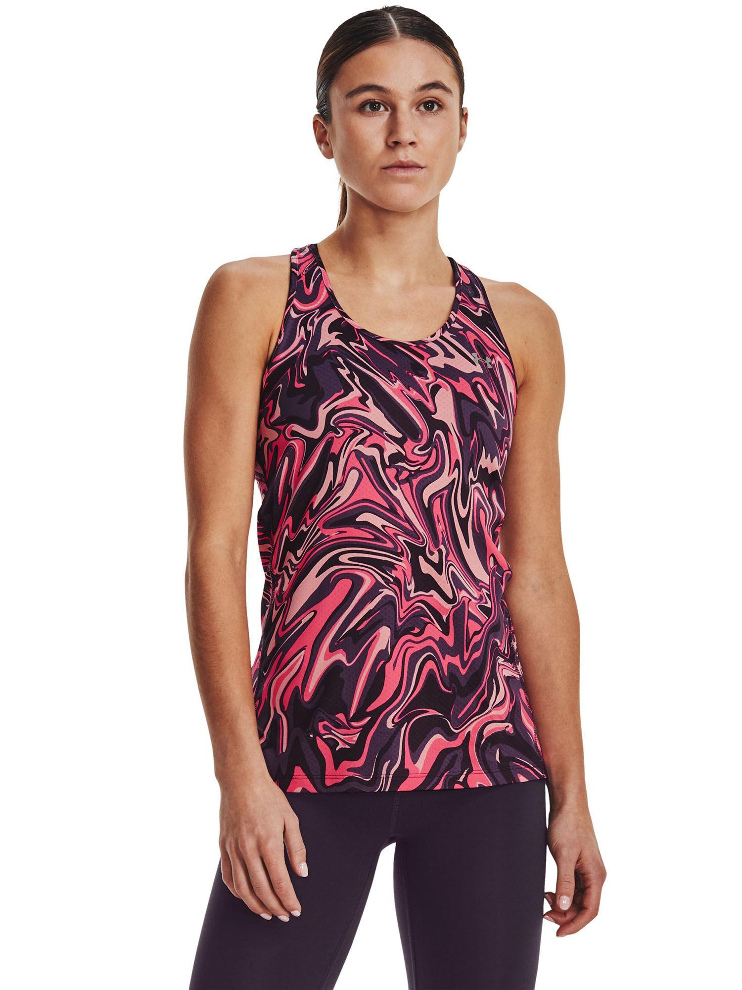 purple headgear armour racer abstract print tank top