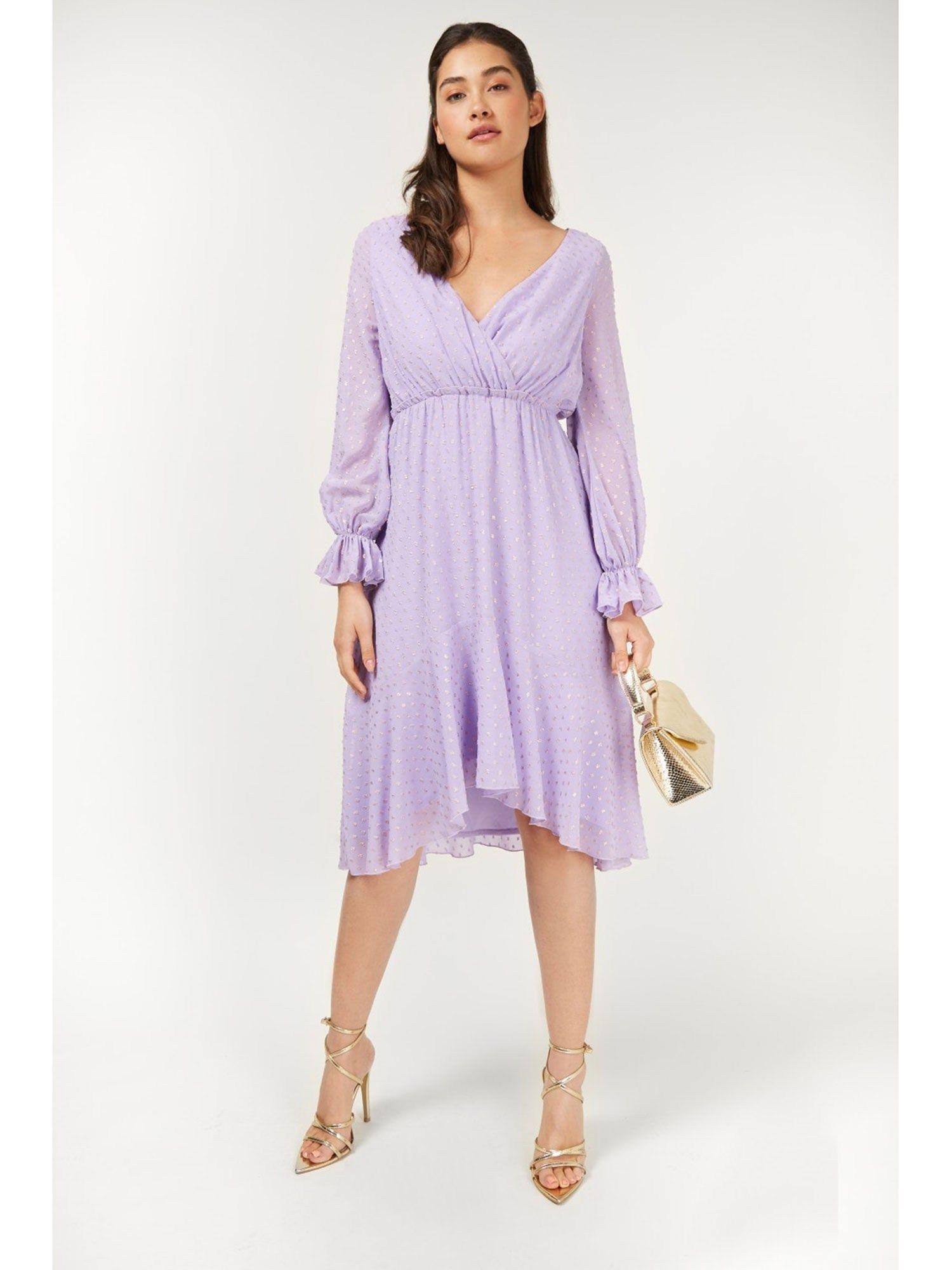 purple high low dress