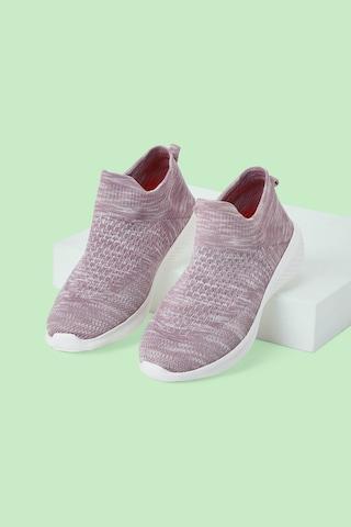 purple knitted upper casual women sport shoes