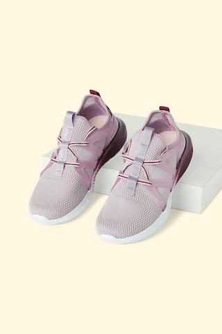 purple knitted upper casual women sport shoes