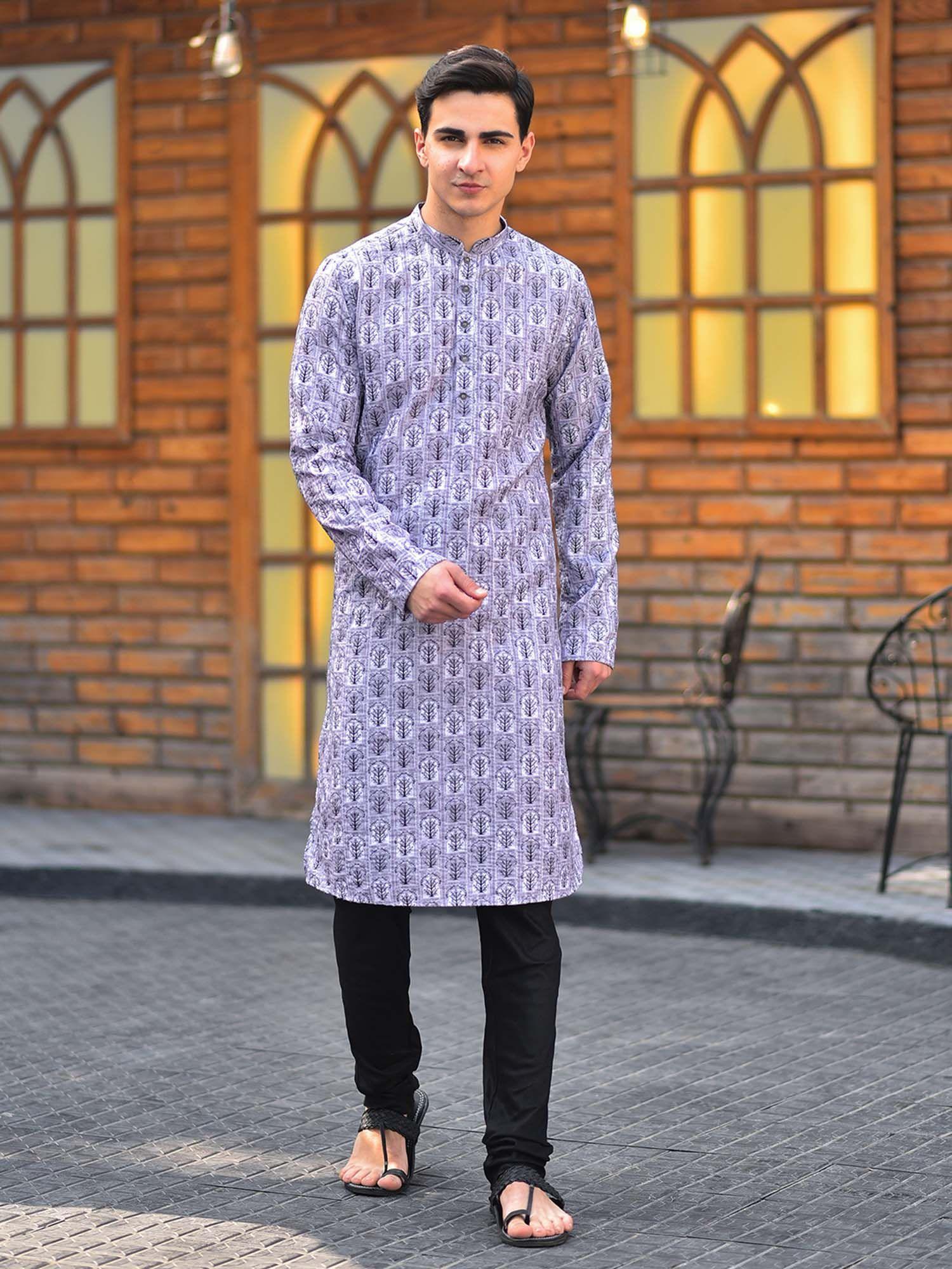 purple kurta with churidar (set of 2)