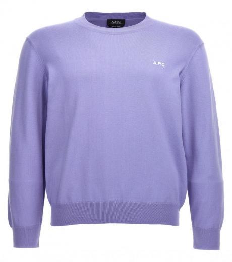 purple logo embroidery sweater