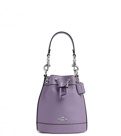 purple logo mini bucket bag