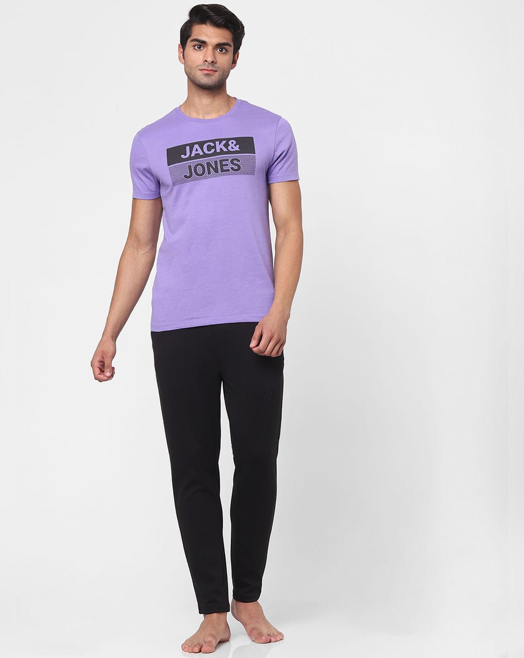 purple logo print crew neck t-shirt