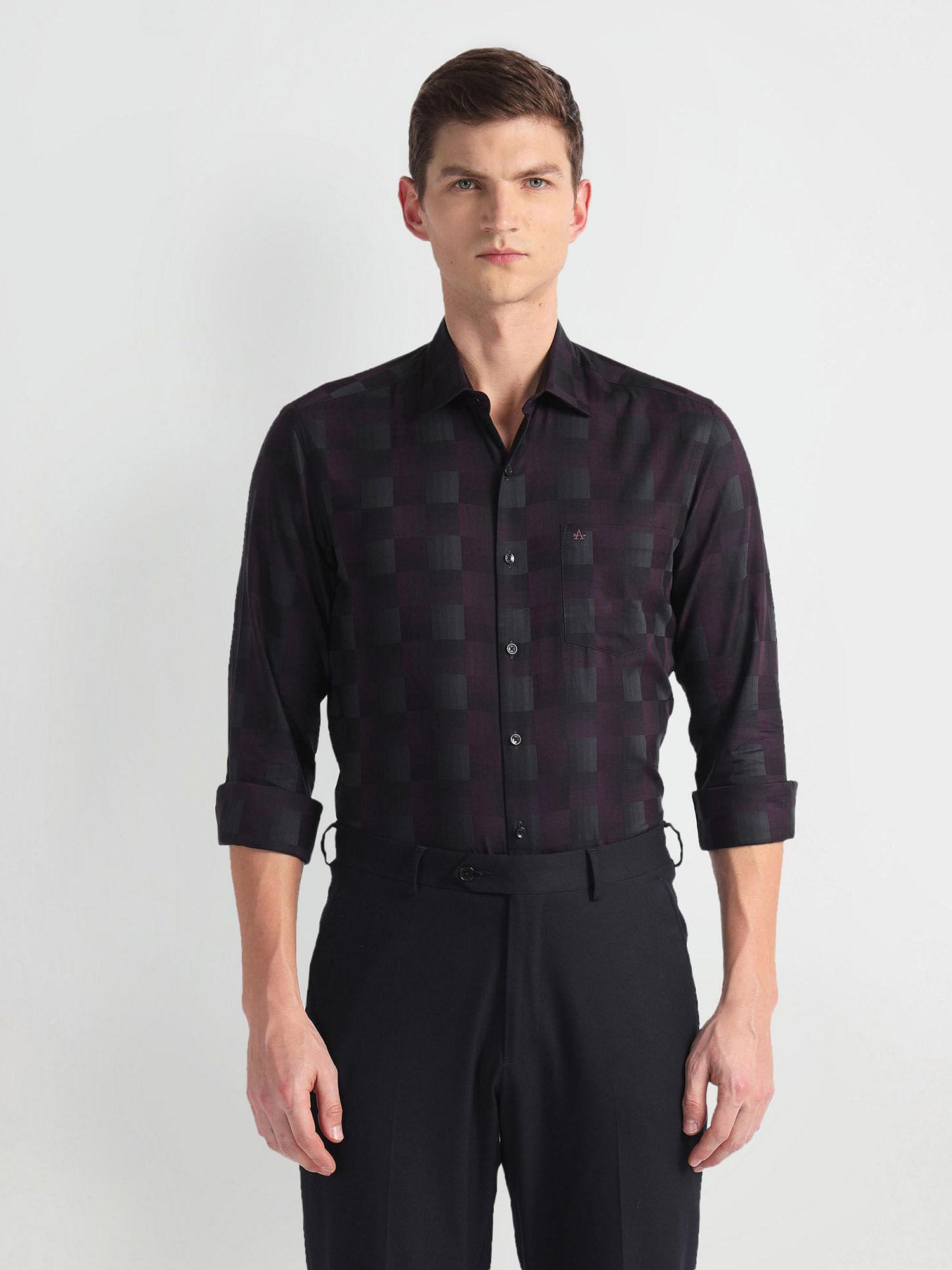 purple manhattan pure cotton formal shirt