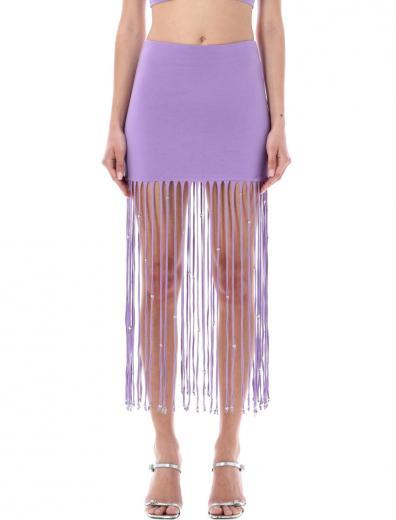 purple mini skirt fringed