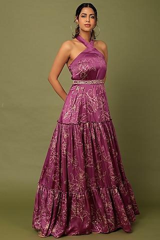 purple modal cupro maxi dress