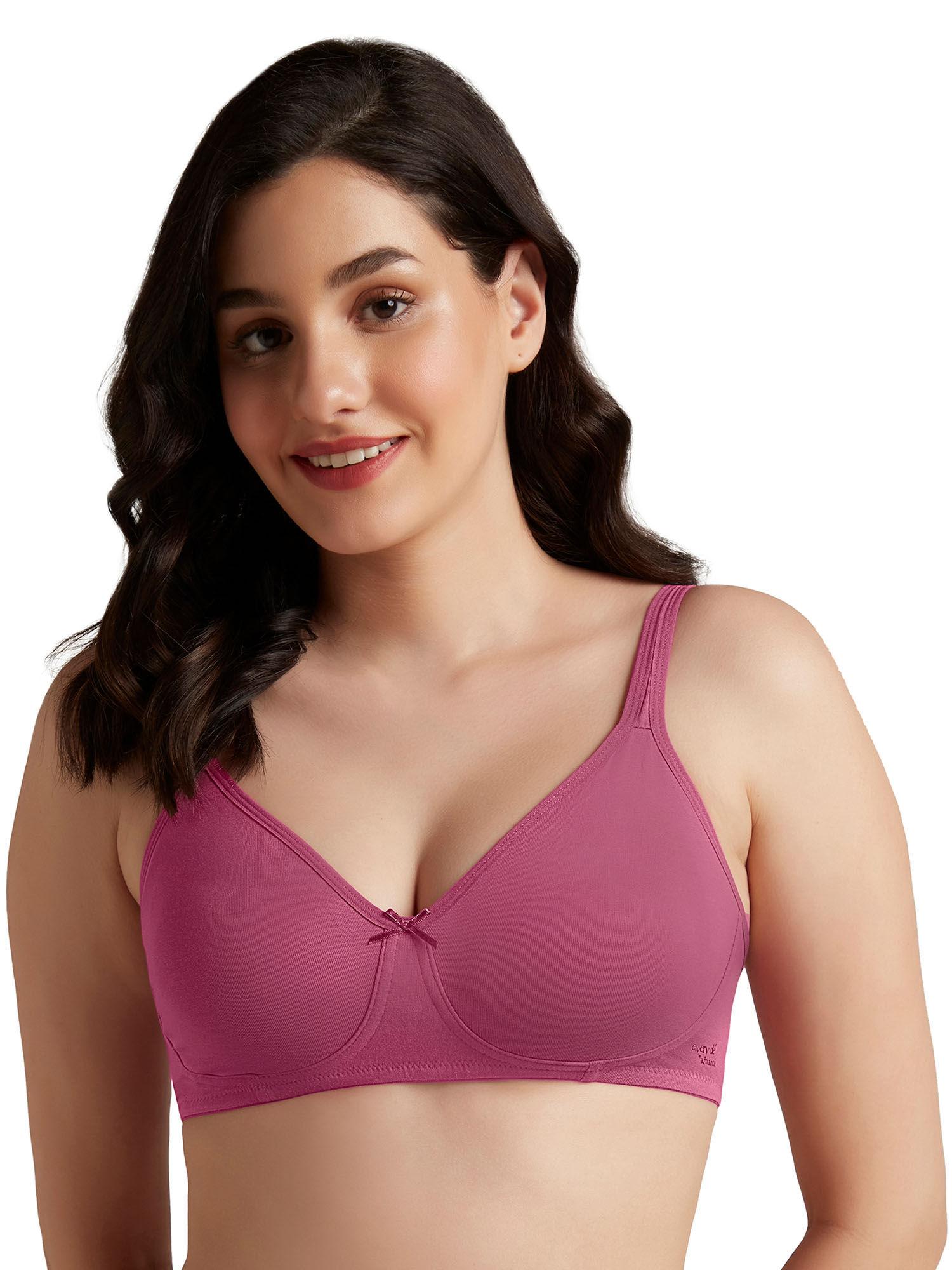 purple non padded non-wired chic comfort support bra