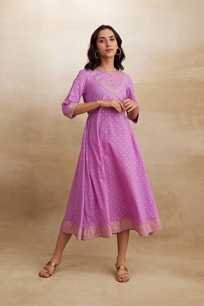 purple ornamented ethnic dress