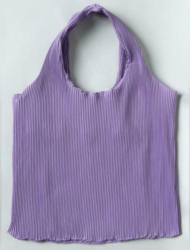 purple pleated shopper