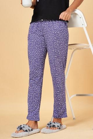 purple print full length  sleepwear women regular fit  pyjamas