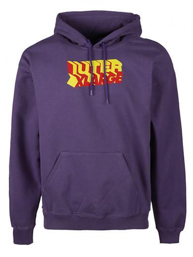 purple printed cotton hoodie