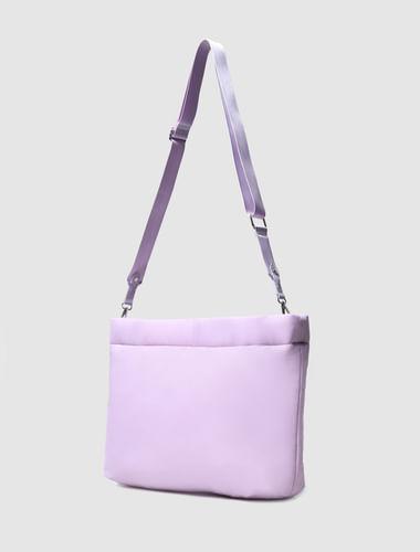 purple puffer shopper bag