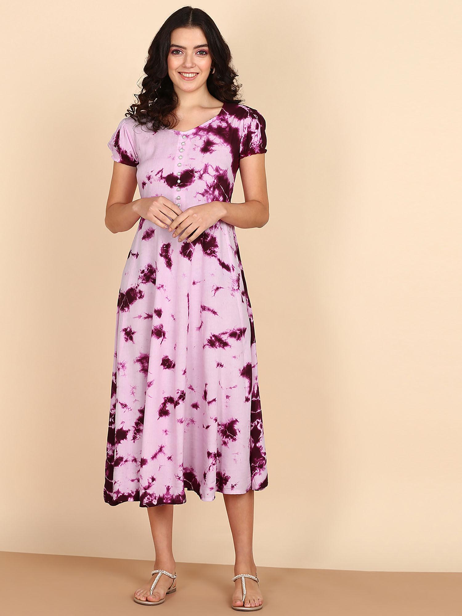 purple rayon staple dress