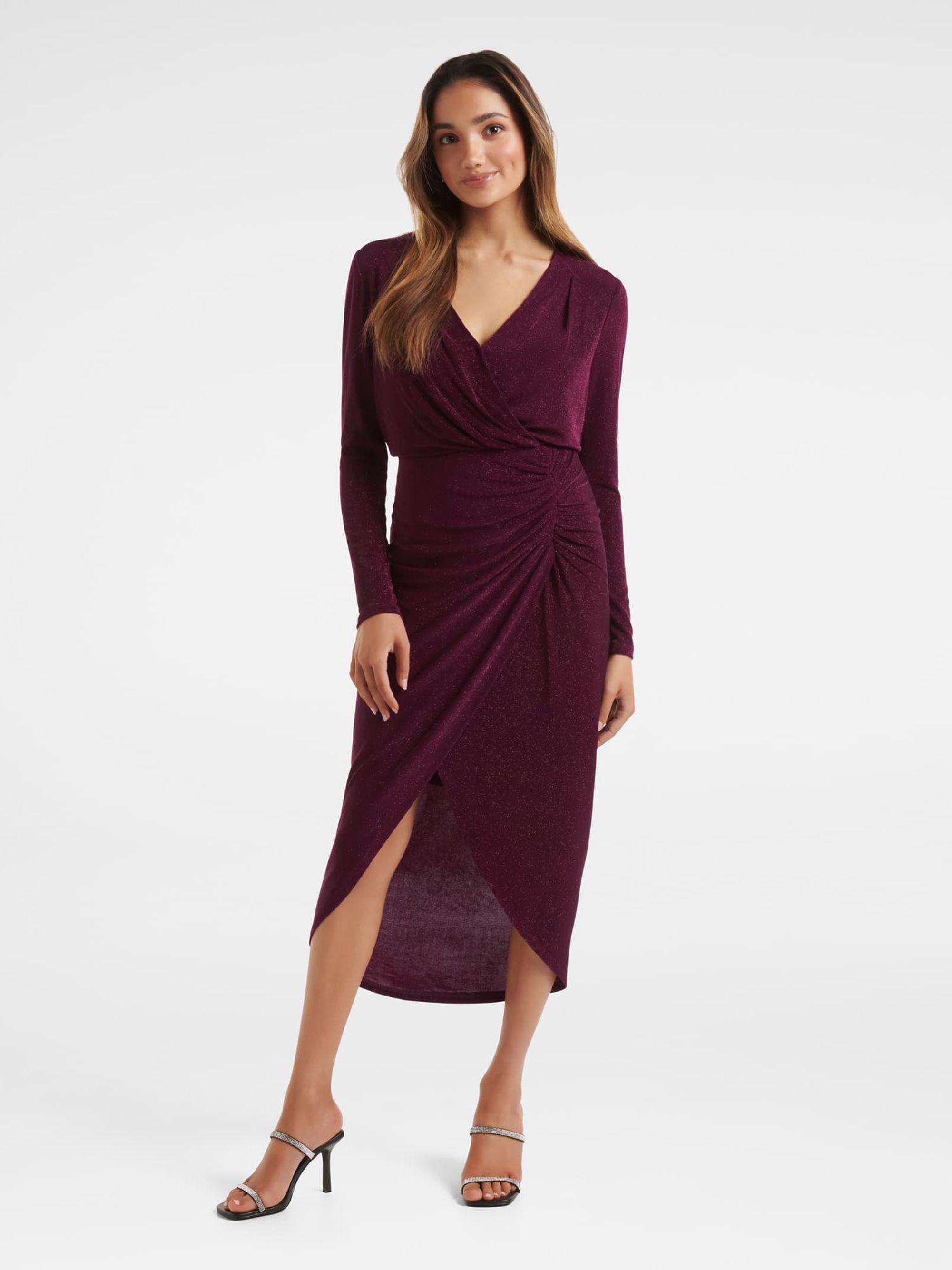 purple rory petite glitter midi