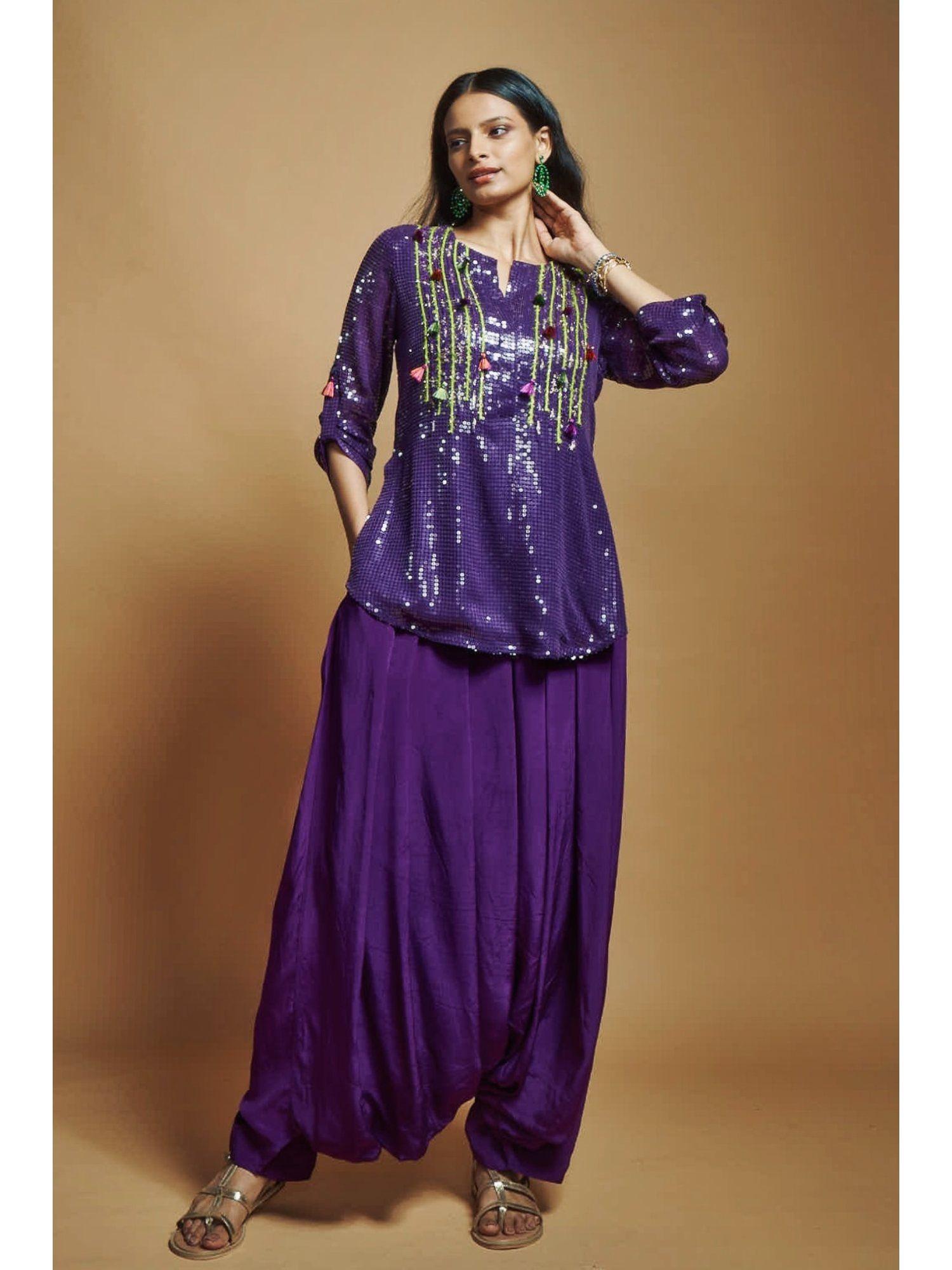 purple sequin micro tunic