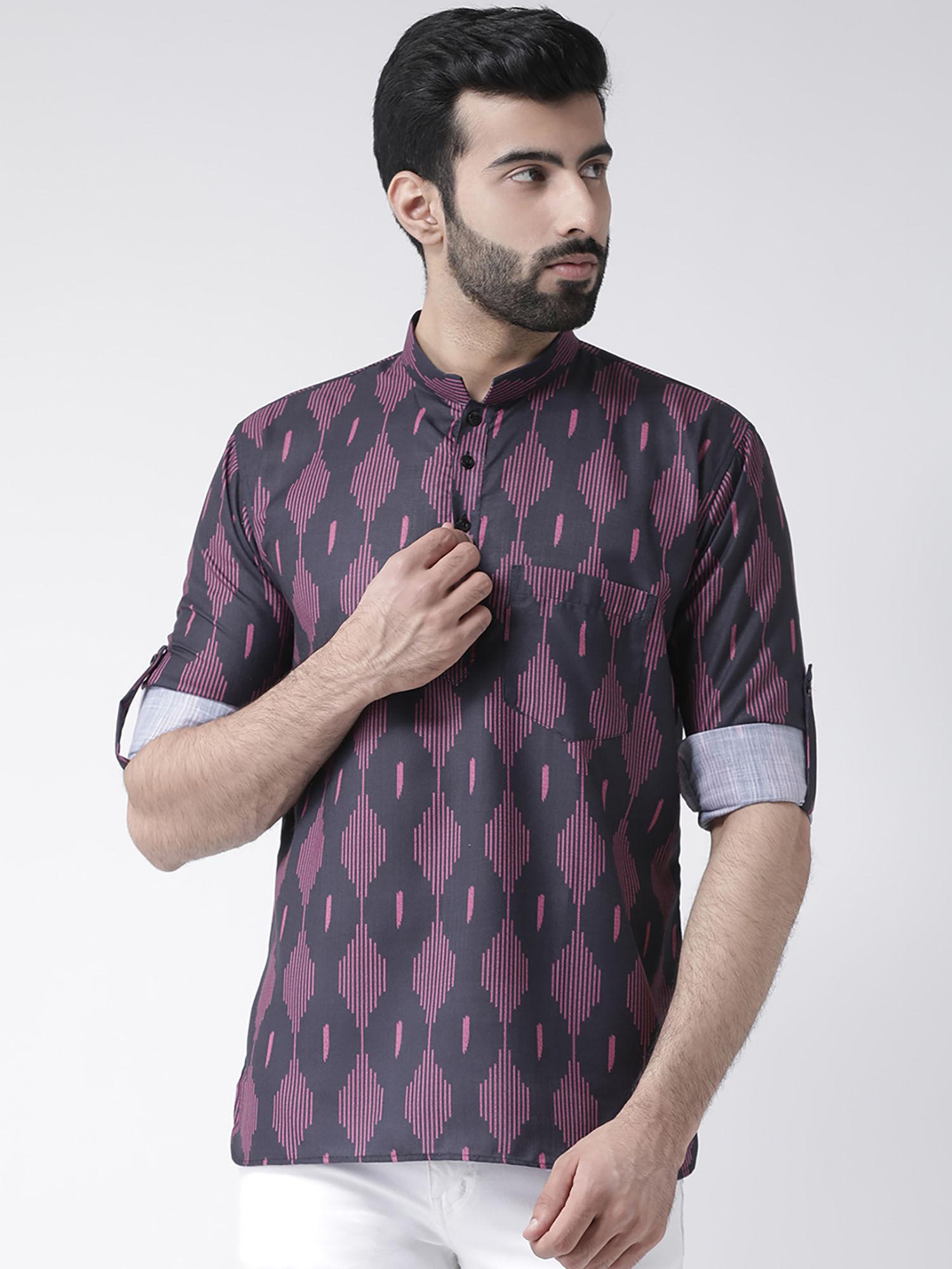 purple short shirt style kurta