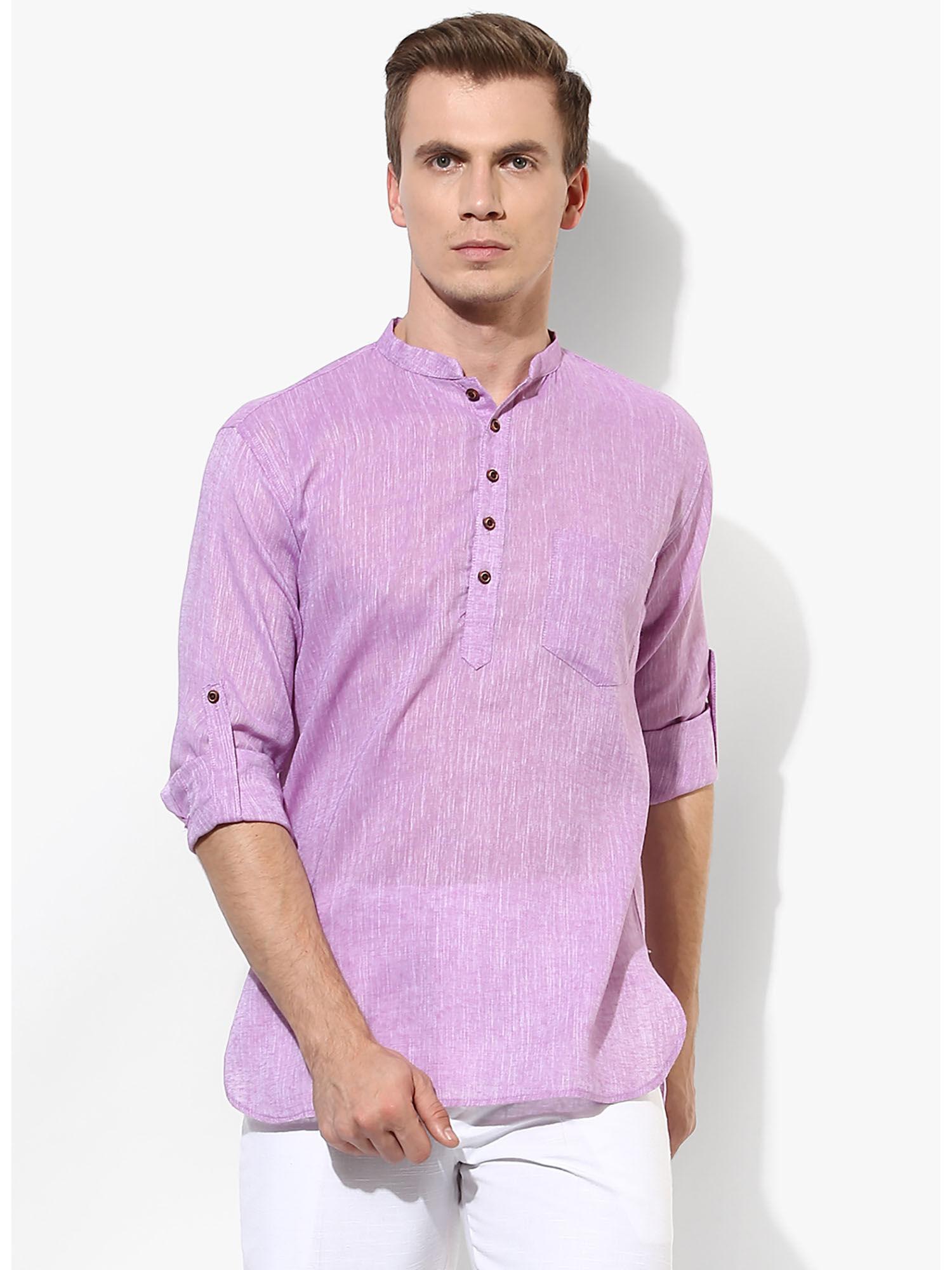 purple short shirt style kurta