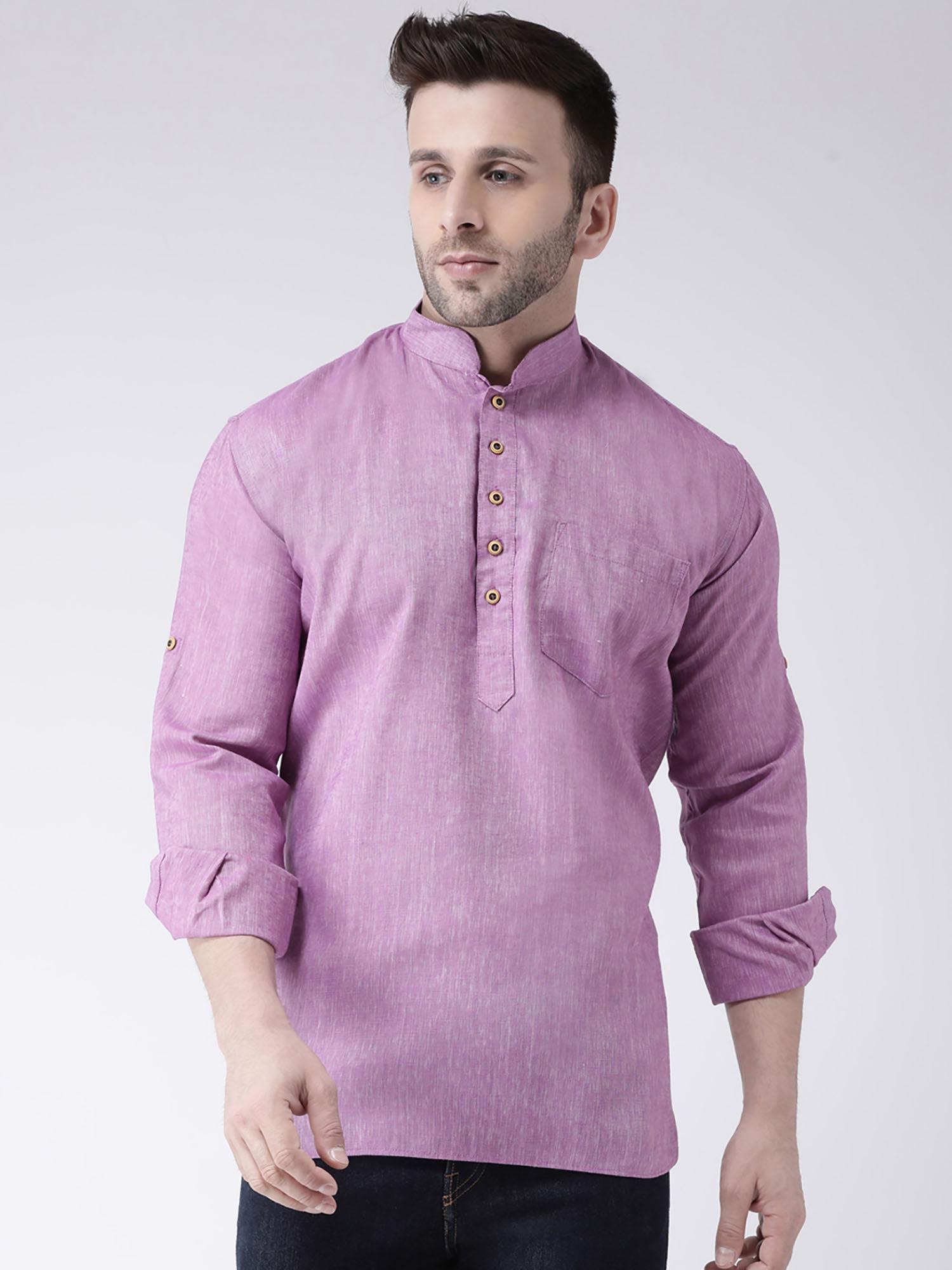 purple short shirt style kurta