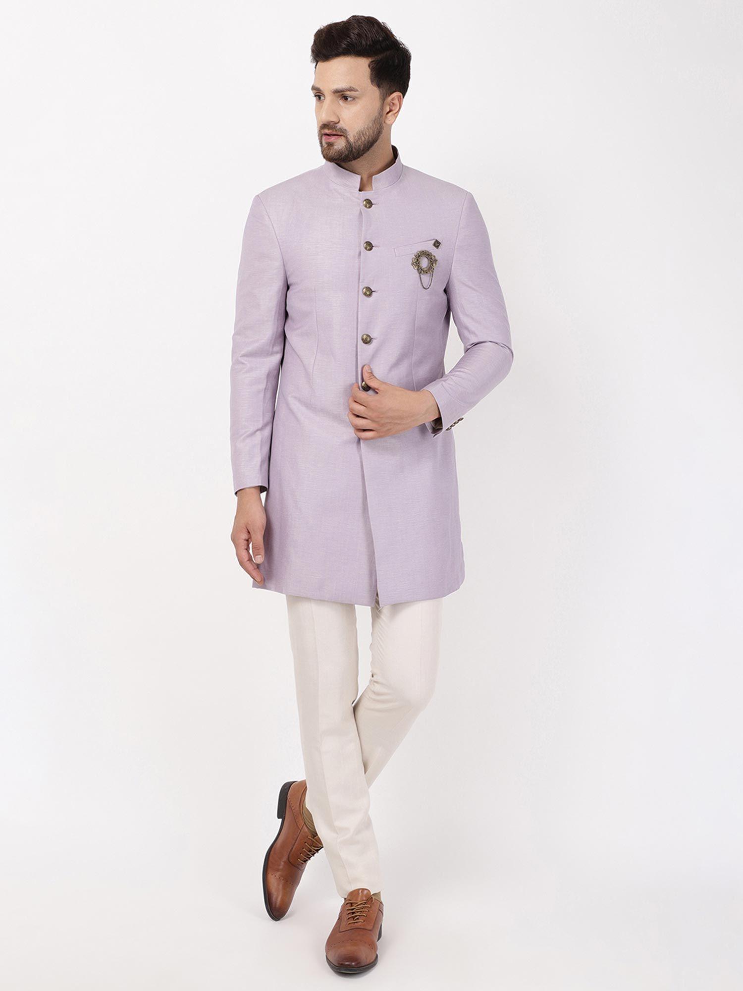 purple slim fit formal suits (set of 2)