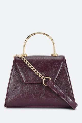 purple solid evening polyurethane women handbag