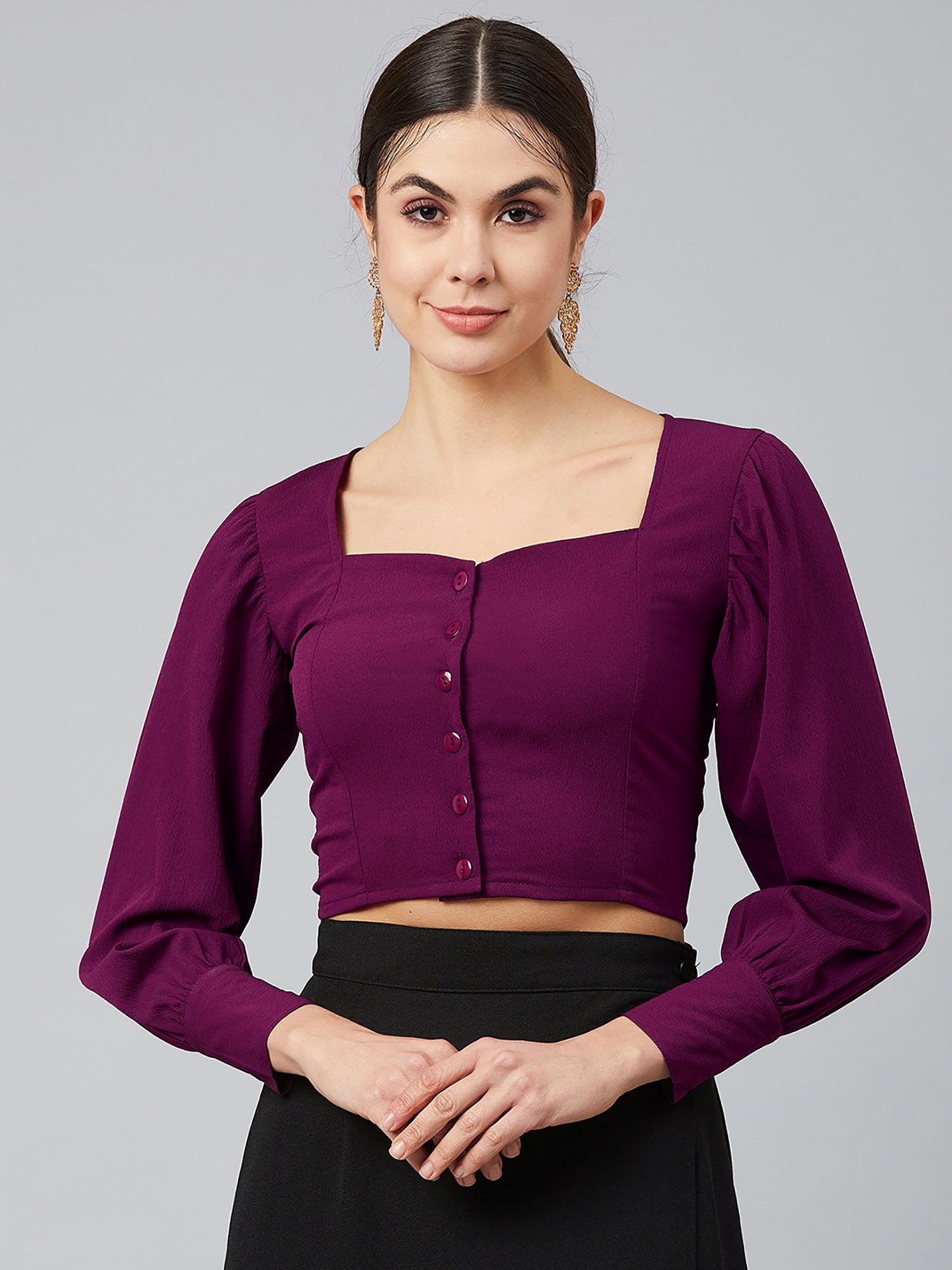 purple solid regular top